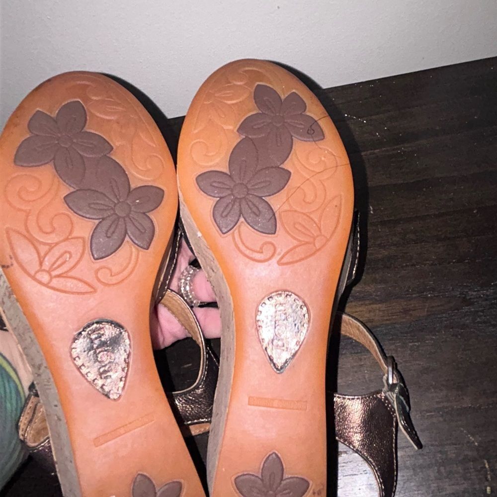 Born Metallic Brown Wedge Sandals - Picture 7 of 7